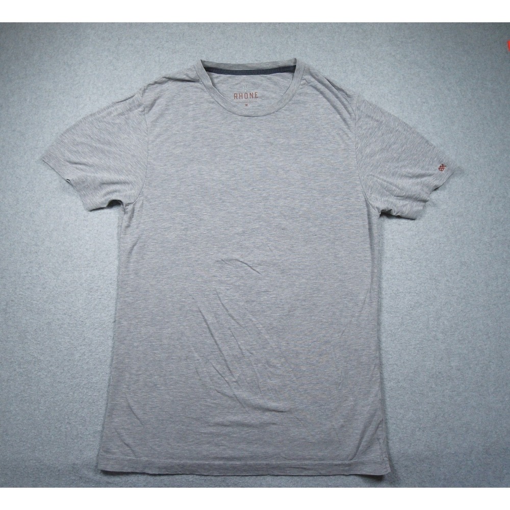 Rhone Shirt Mens Medium Gray Pima Cotton Short Sleeve Crewneck Casual Adult